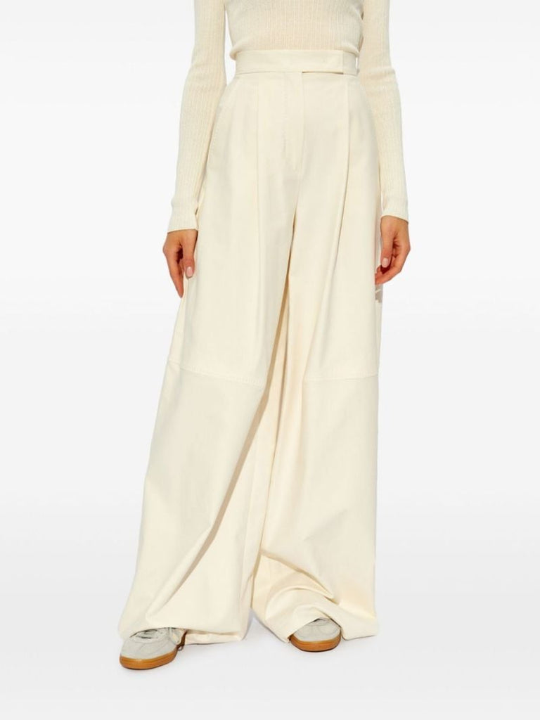 White High-waist Wide-leg Trousers
