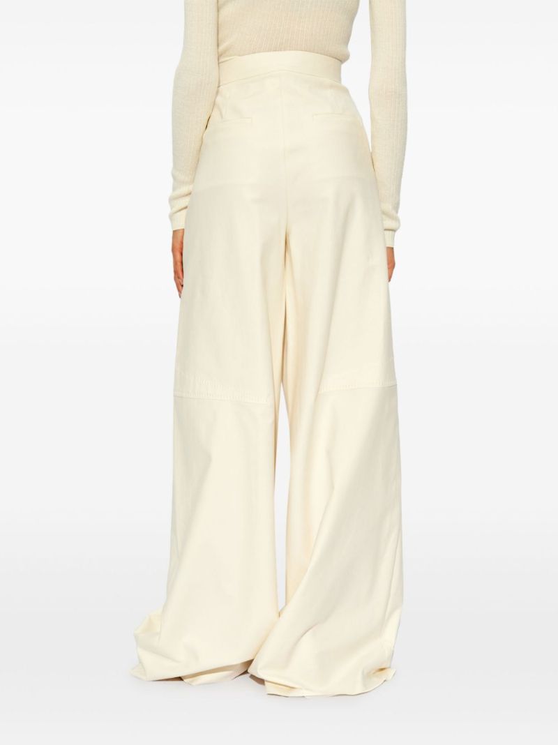White High-waist Wide-leg Trousers