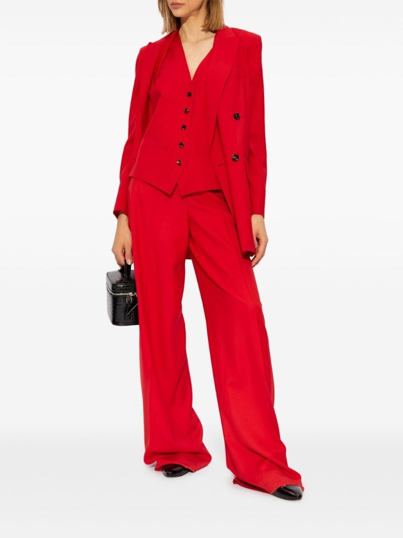Red Double-breasted Virgin Wool Blazer