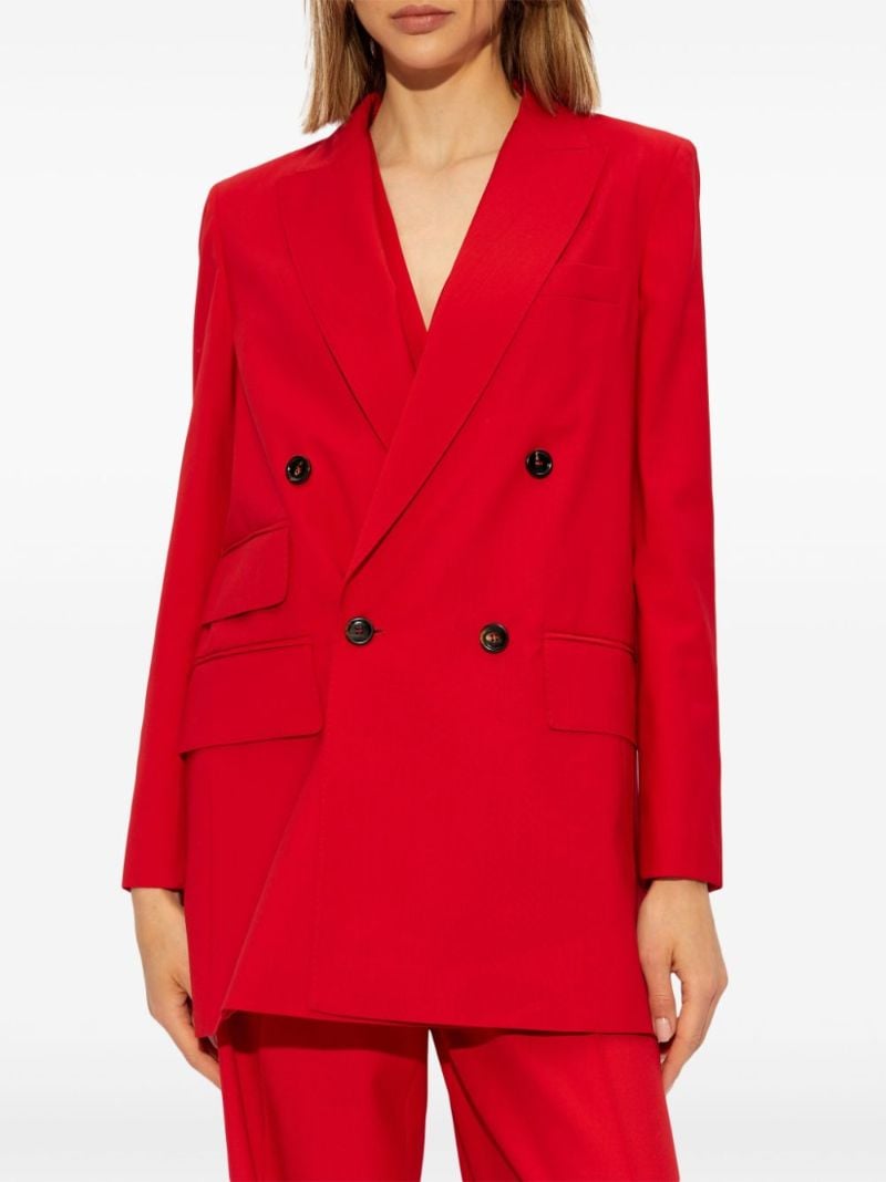 Red Double-breasted Virgin Wool Blazer