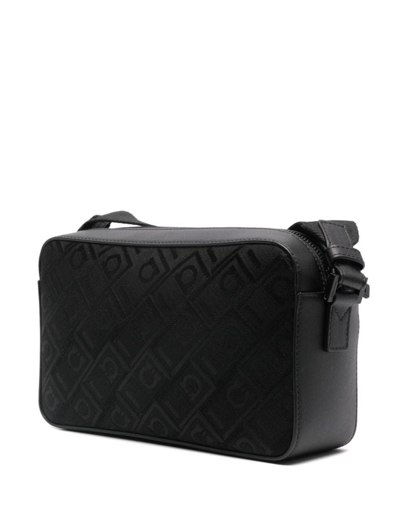 Black Gancini Jacquard Cross Body Bag