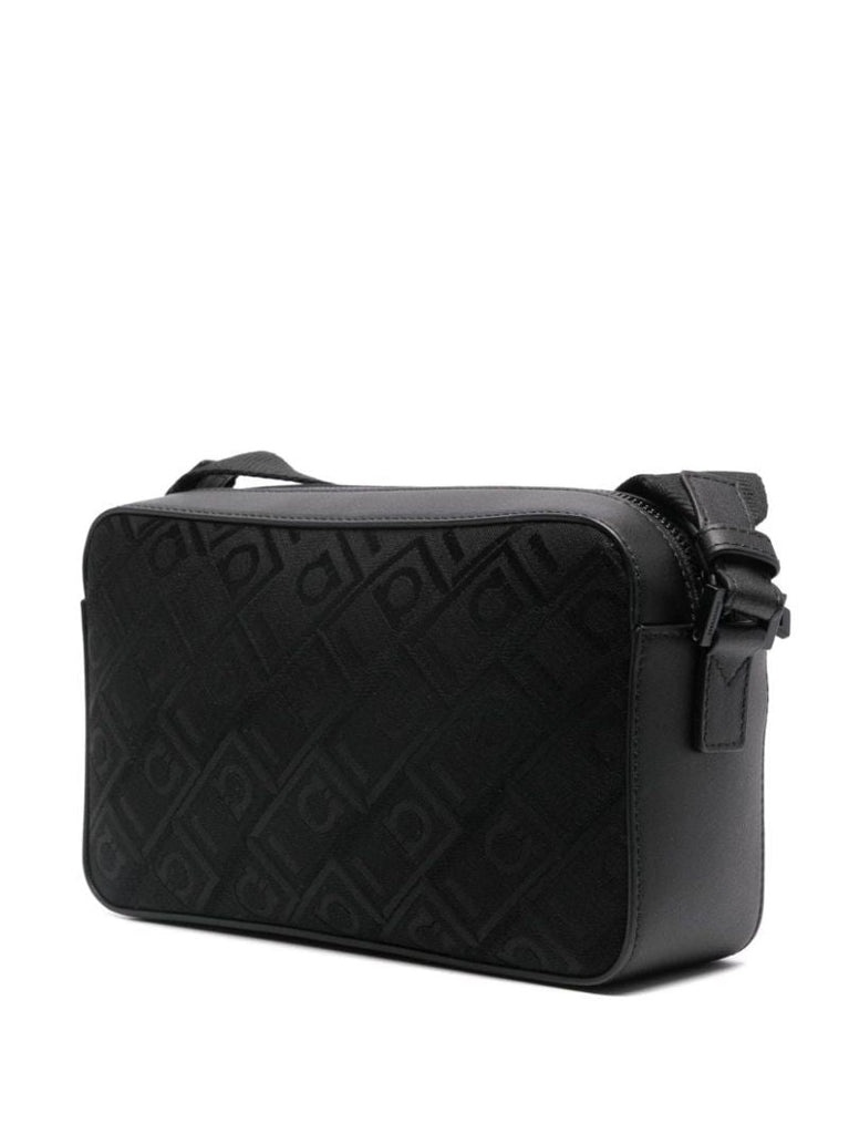 Black Gancini Jacquard Cross Body Bag