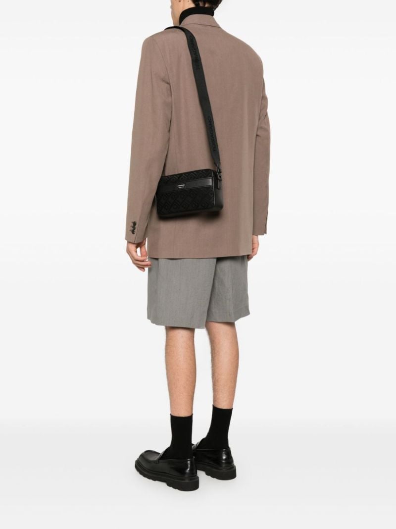 Black Gancini Jacquard Cross Body Bag