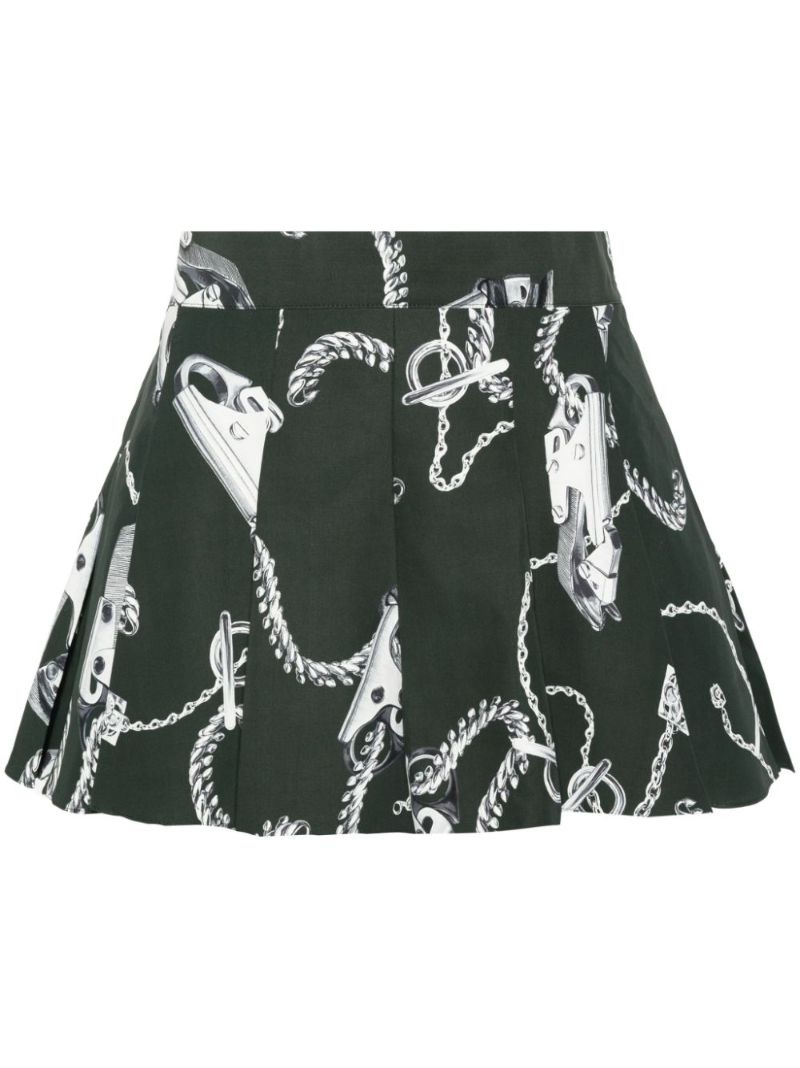 Green Knight Hardware Taffeta Shorts