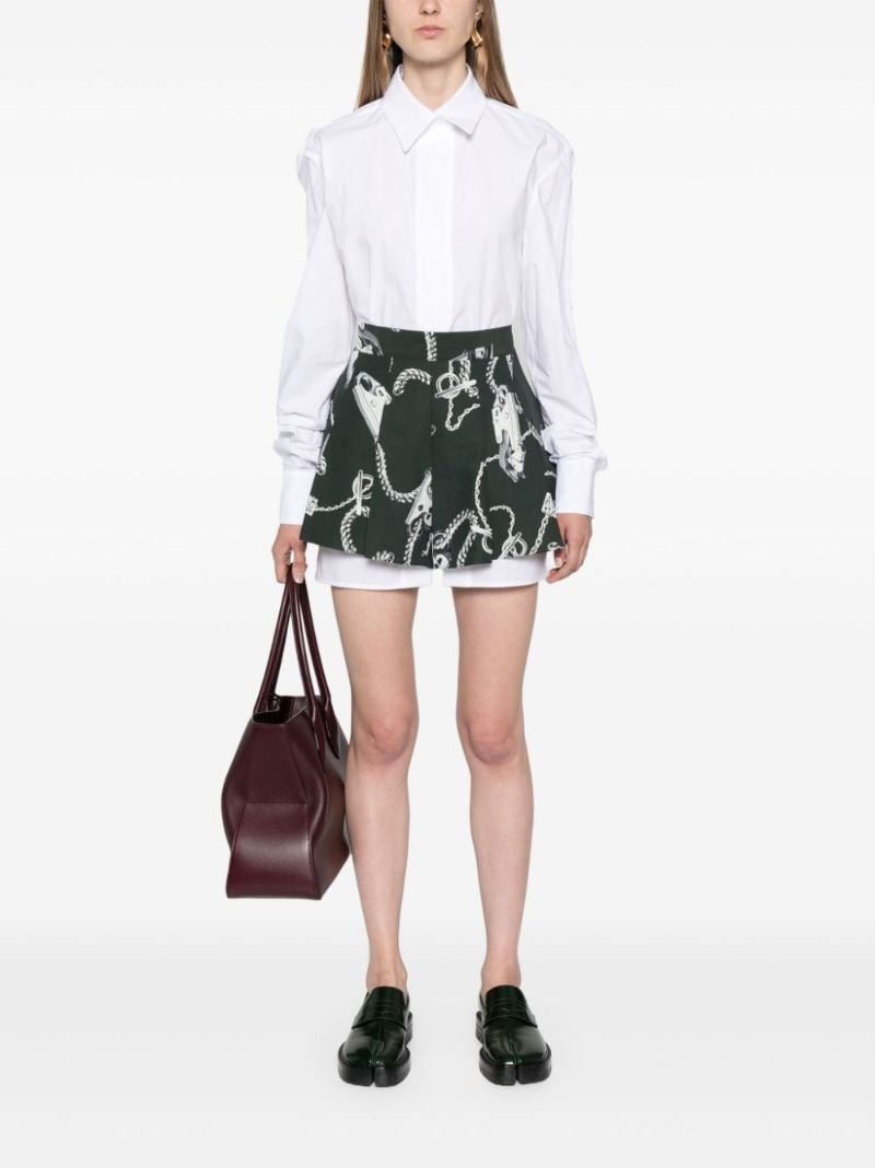 Green Knight Hardware Taffeta Shorts