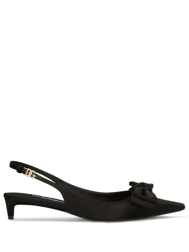 Bow-detailed Slingback Pumps