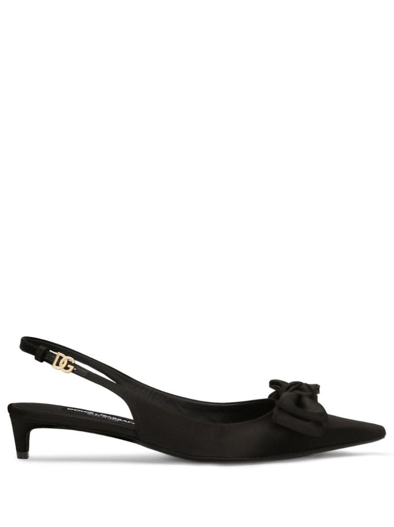 Bow-detailed Slingback Pumps