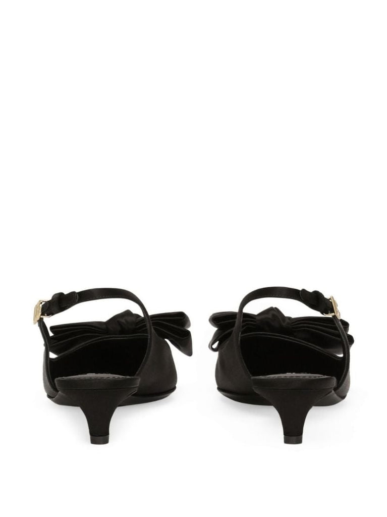 Bow-detailed Slingback Pumps