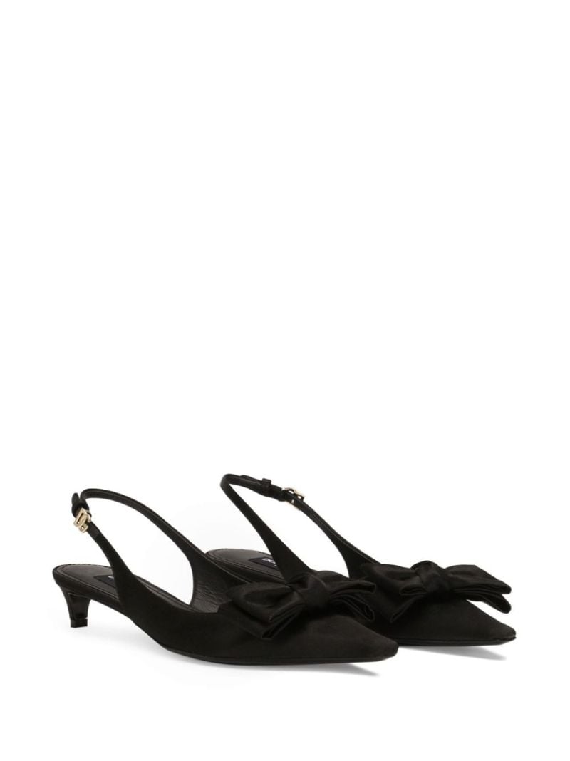 Bow-detailed Slingback Pumps