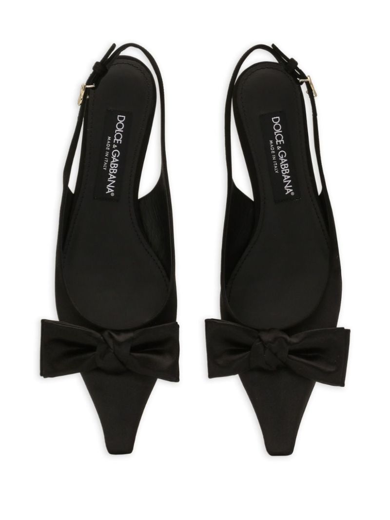 Bow-detailed Slingback Pumps