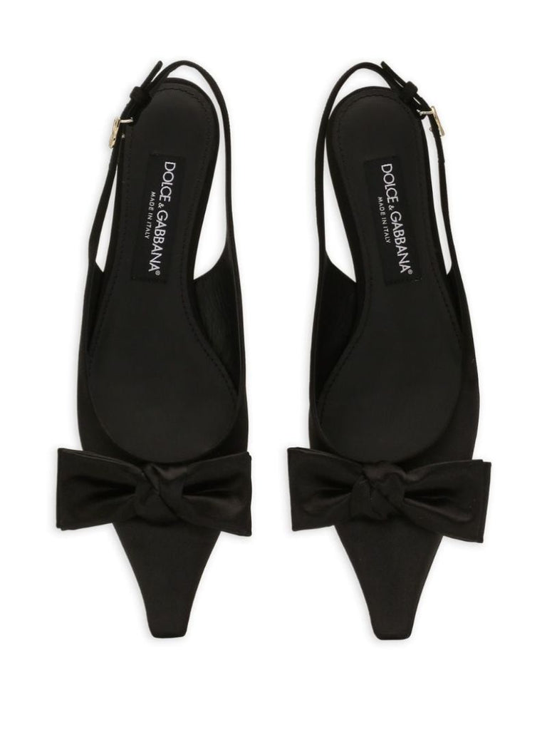 Bow-detailed Slingback Pumps