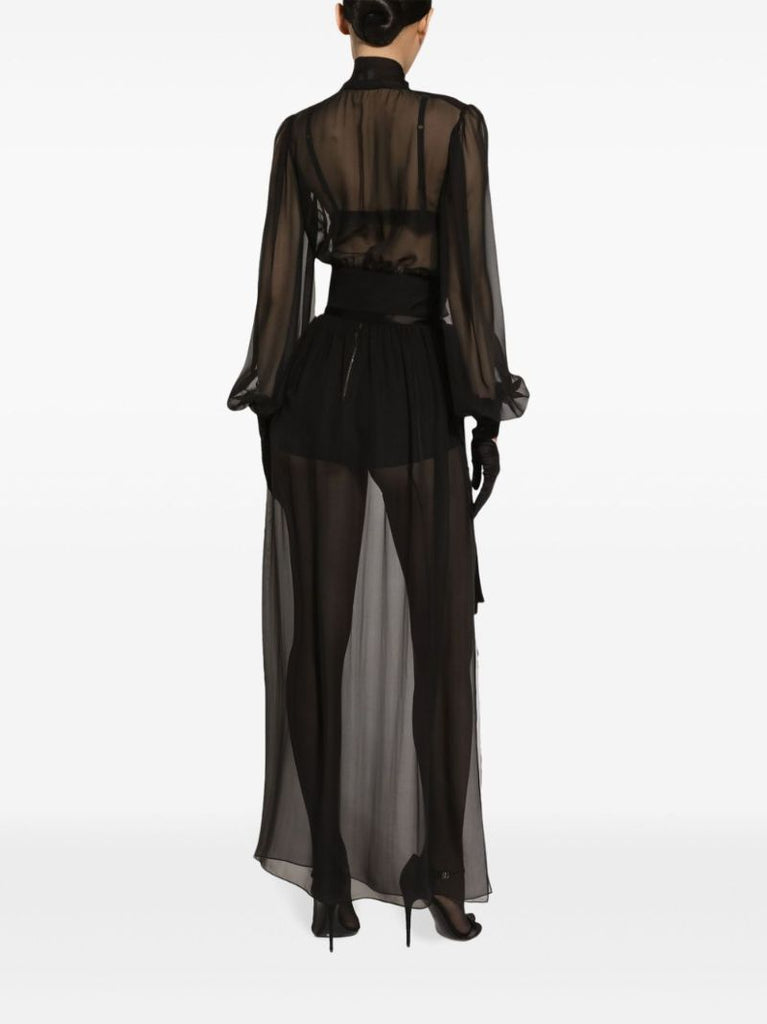 Silk Chiffon Maxi Skirt