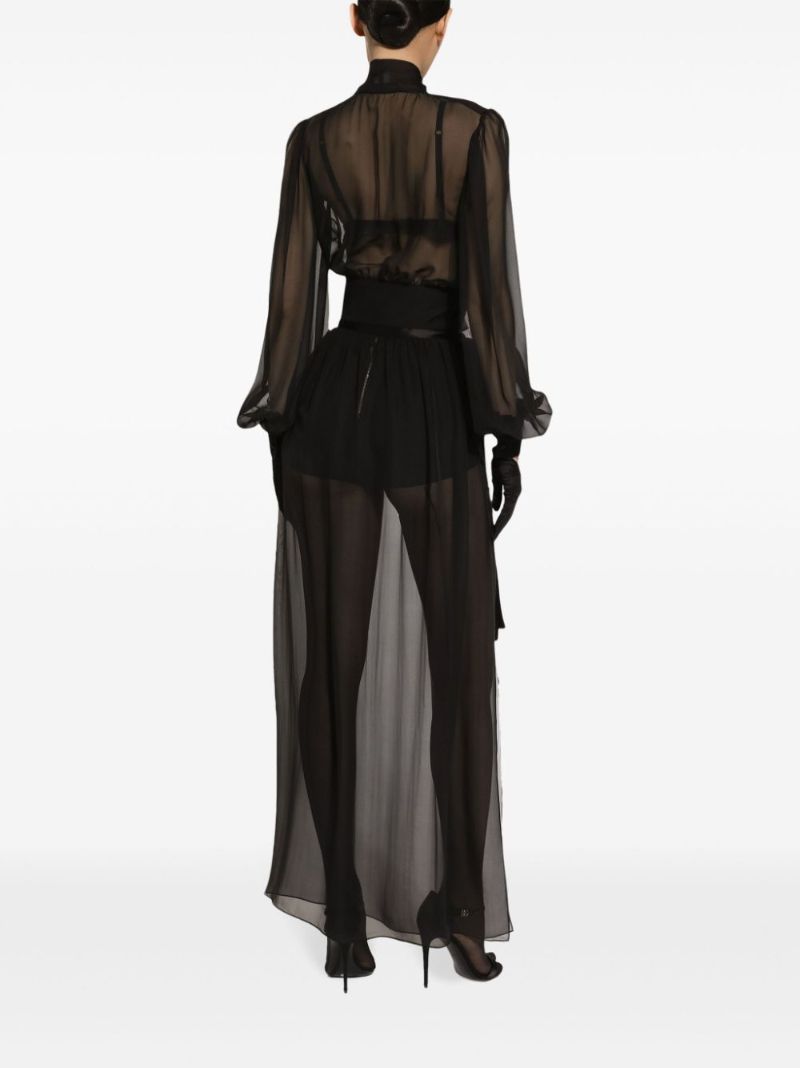 Silk Chiffon Maxi Skirt