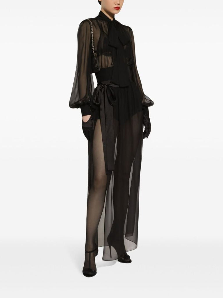 Silk Chiffon Maxi Skirt