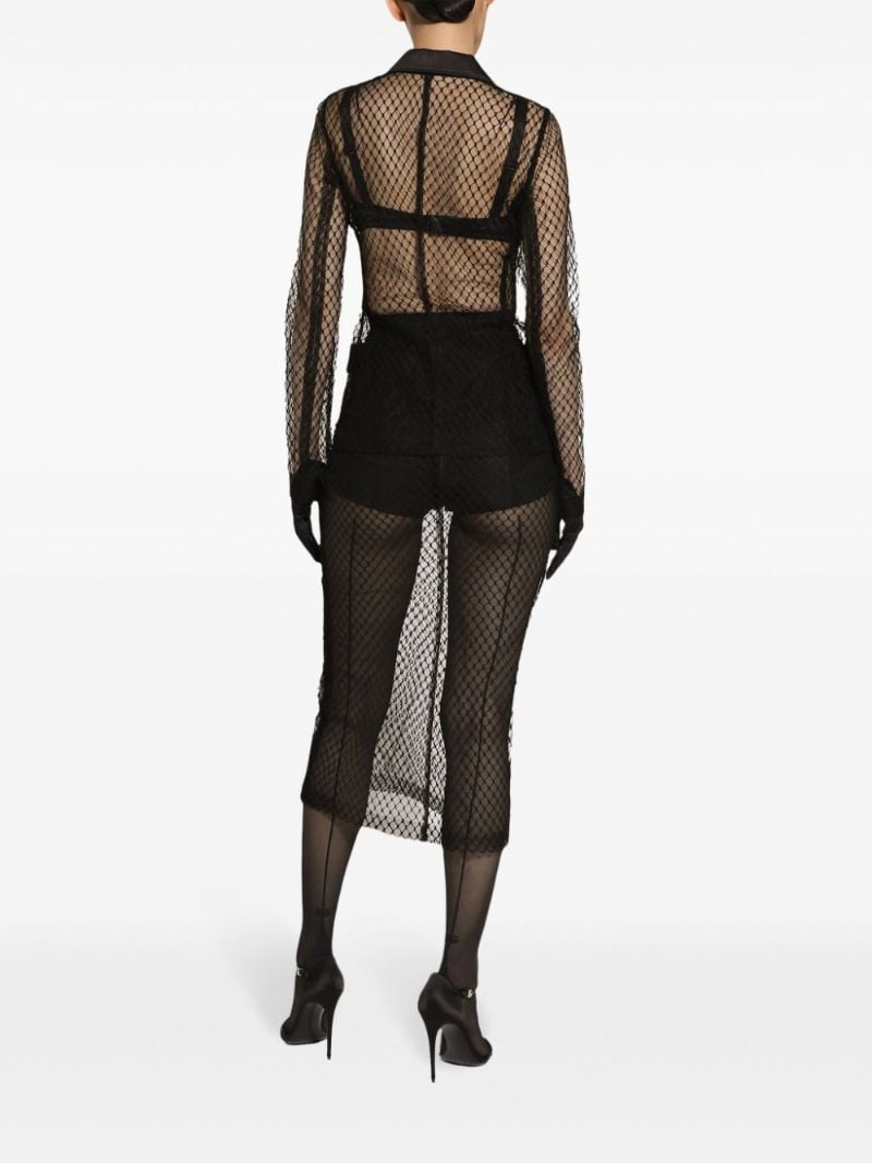 Mesh Midi Pencil Skirt