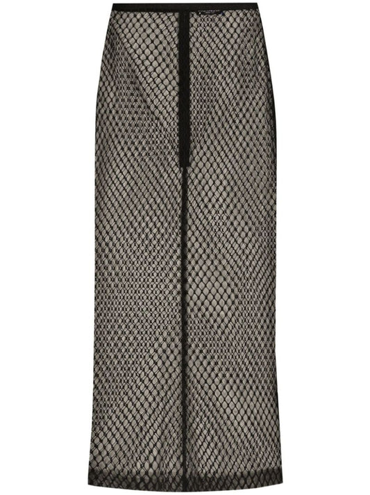 Mesh Midi Pencil Skirt