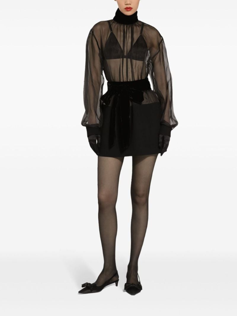 Crepe Organza Mini Dress
