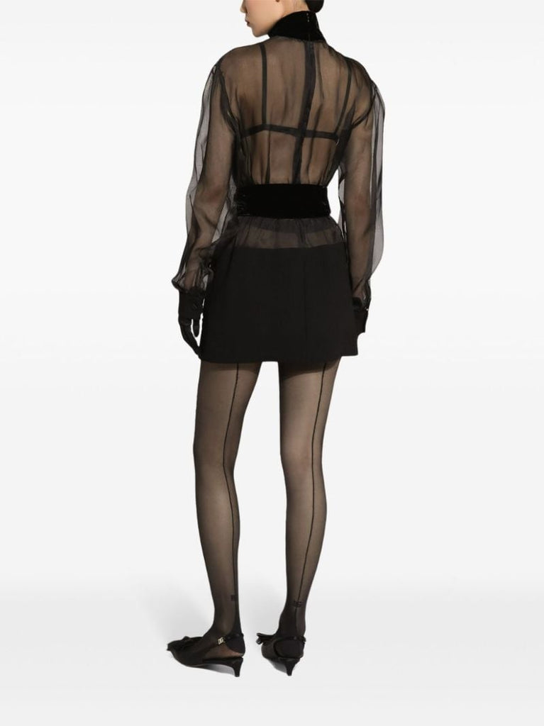Crepe Organza Mini Dress