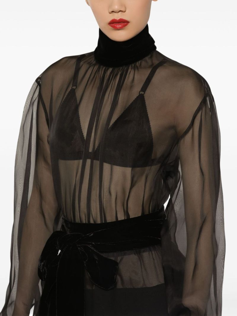 Crepe Organza Mini Dress