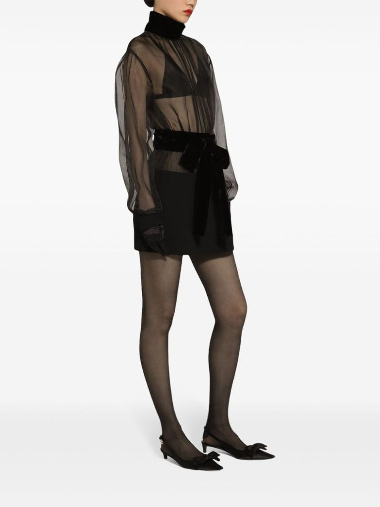 Crepe Organza Mini Dress