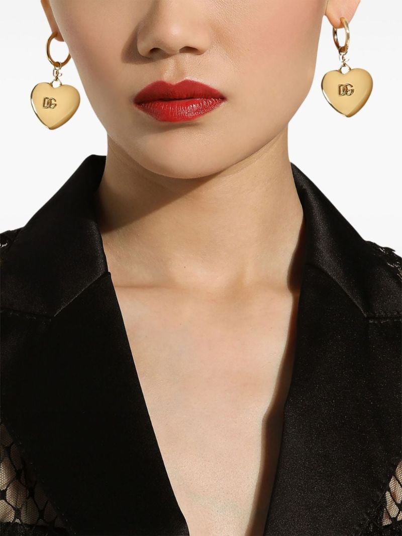Dg Logo Heart Drop Earrings