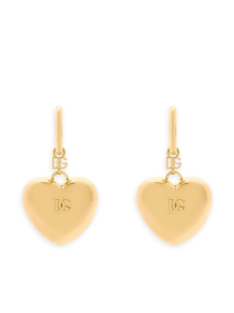 Dg Logo Heart Drop Earrings