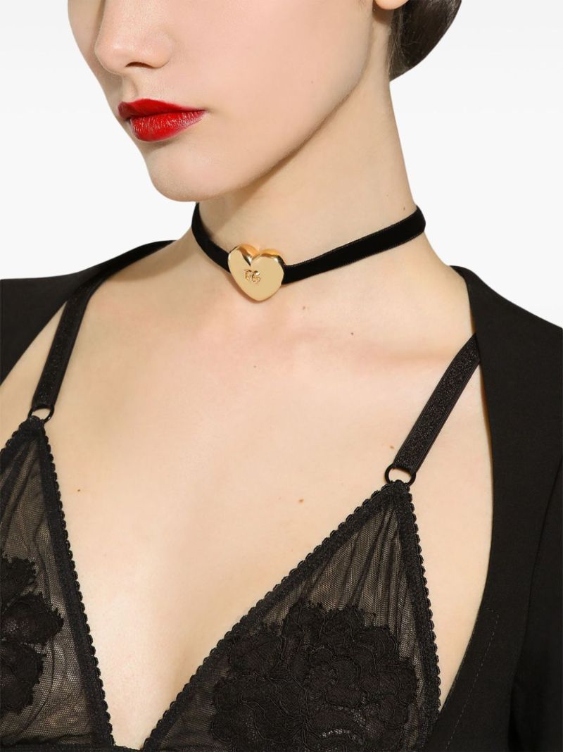 Dg Logo Velvet Necklace