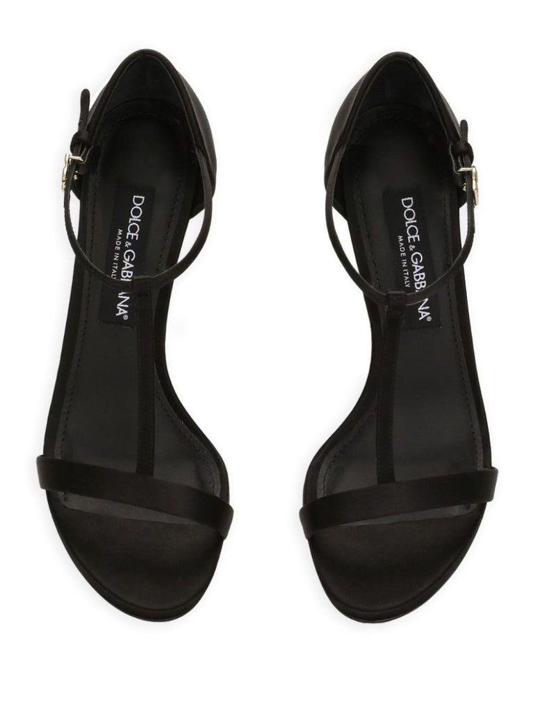 T-bar Satin Sandals