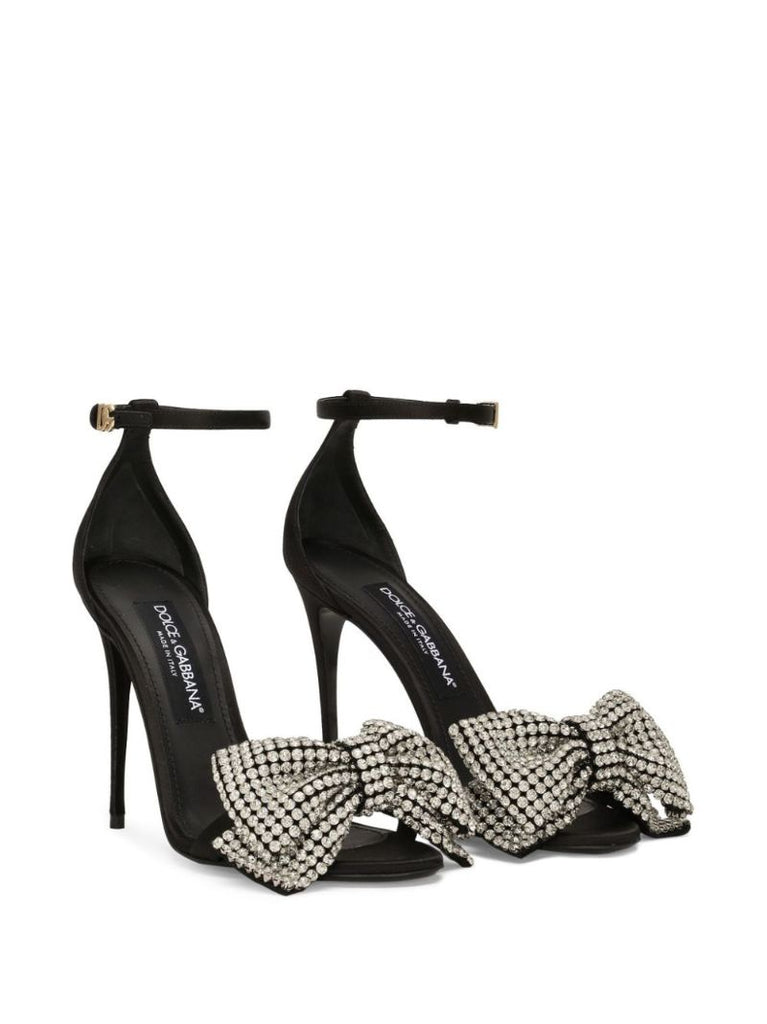 Rhinestone-embellished Satin Sandals