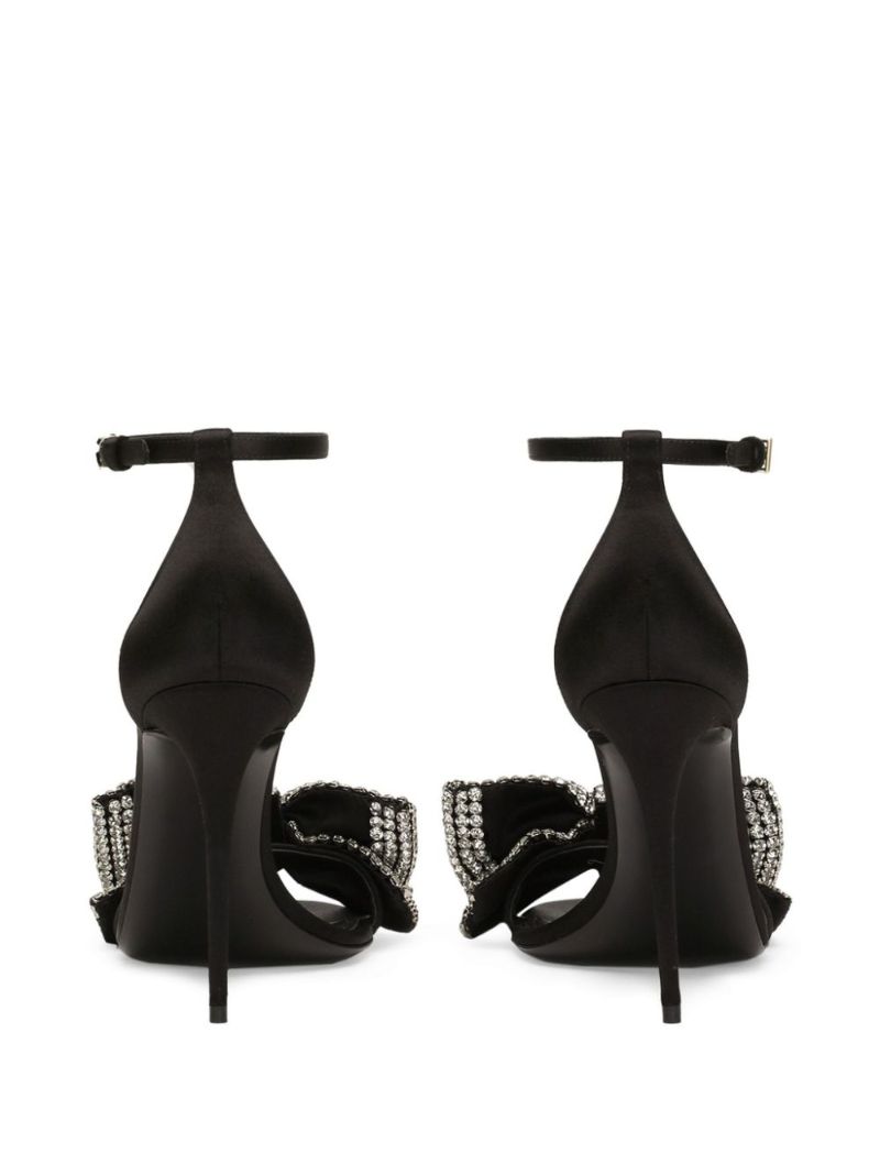 Rhinestone-embellished Satin Sandals
