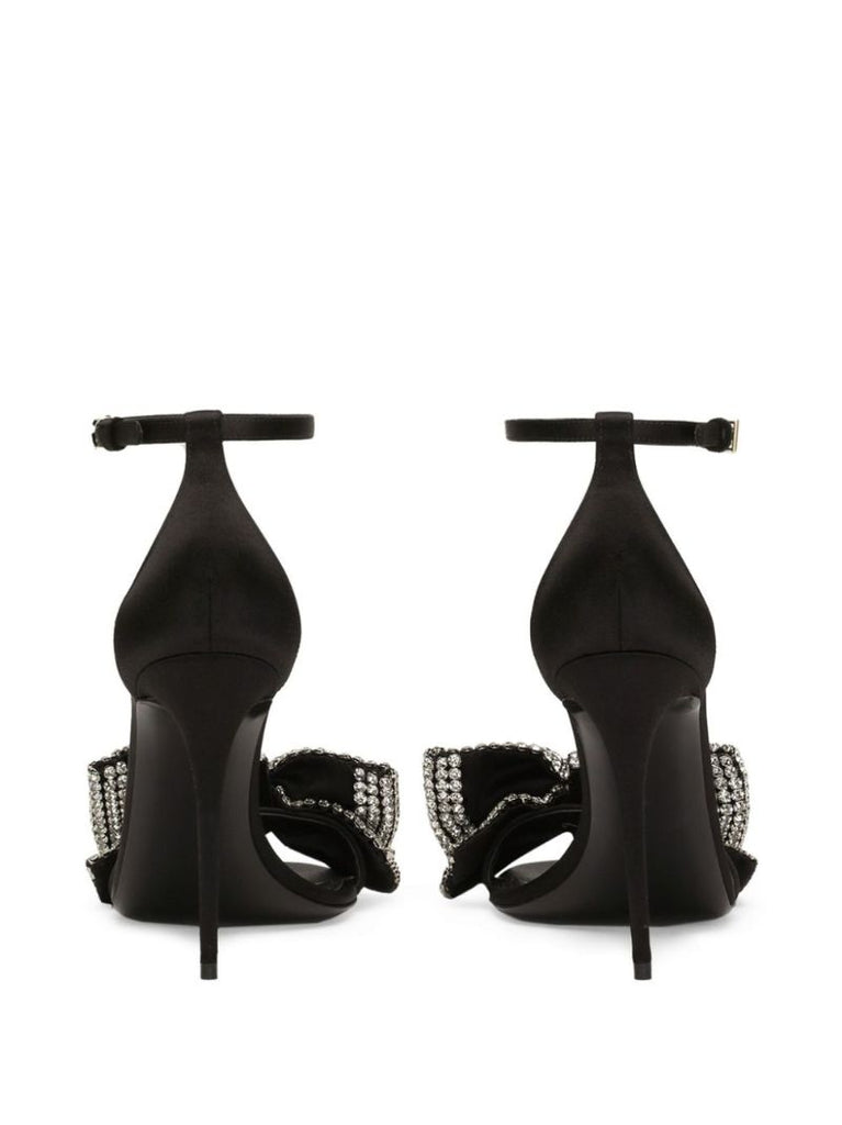 Rhinestone-embellished Satin Sandals