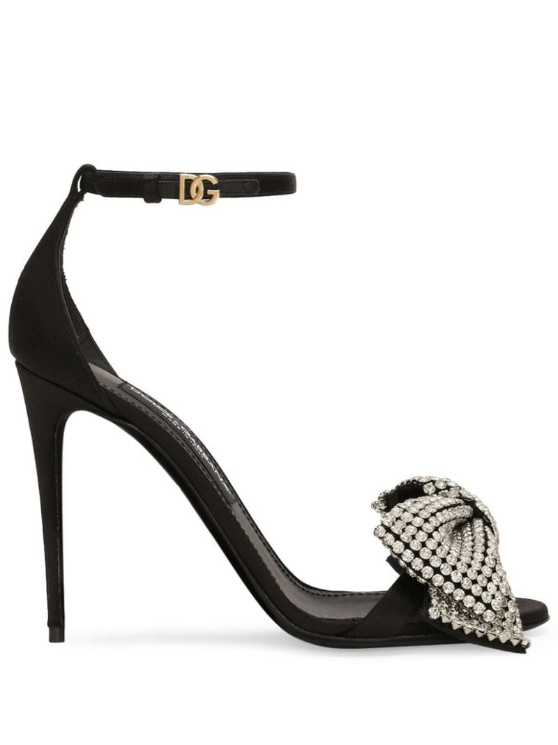 Rhinestone-embellished Satin Sandals