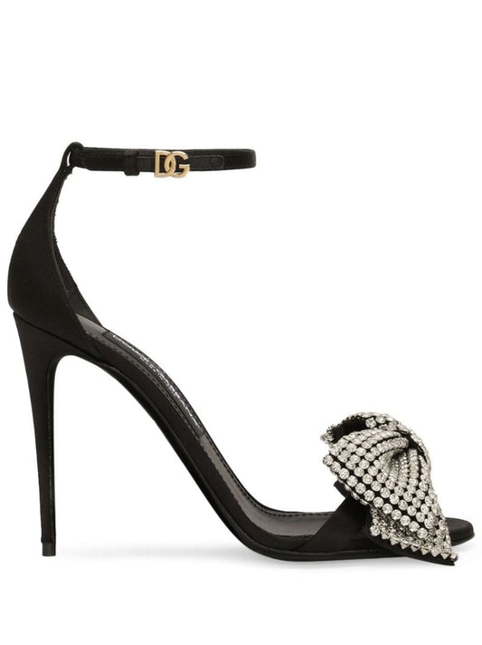 Rhinestone-embellished Satin Sandals