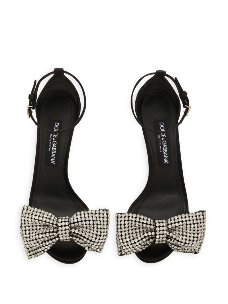 Rhinestone-embellished Satin Sandals