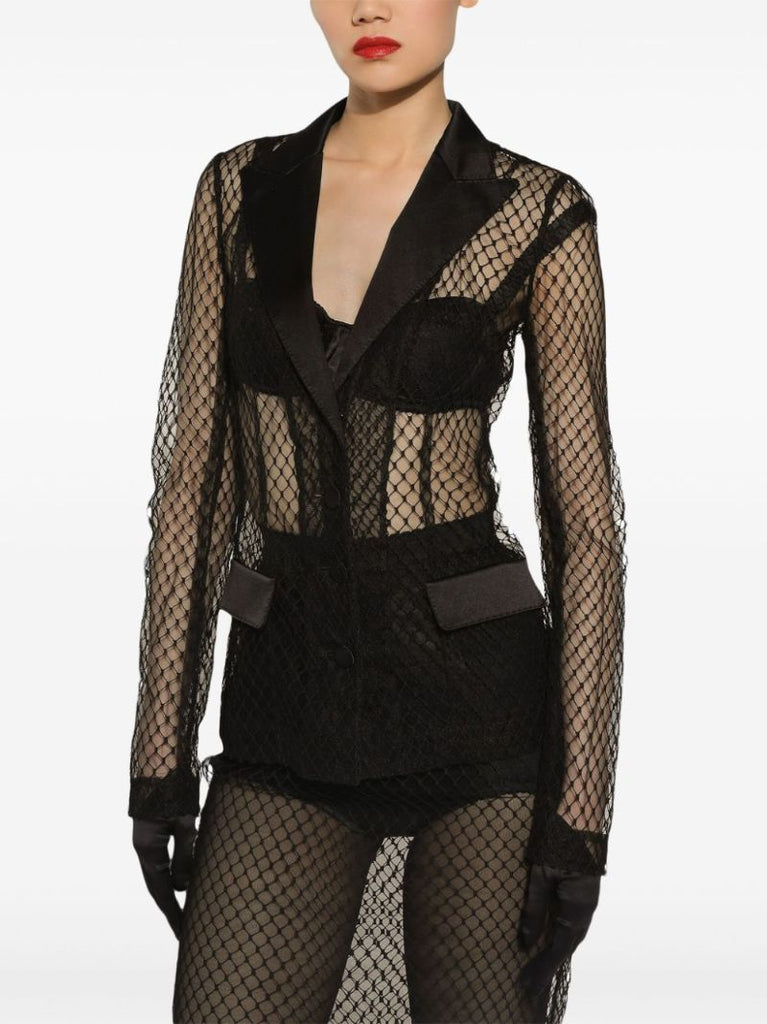 Single-breasted Mesh Jacket