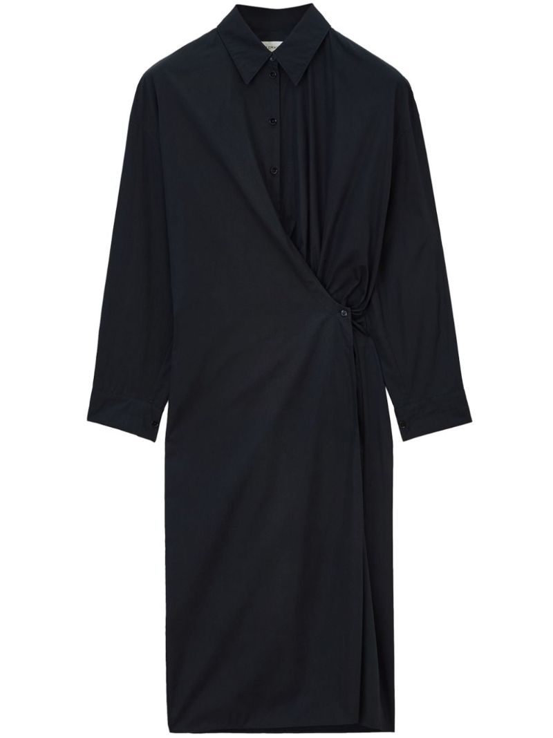 Straight-collar Twisted Dress