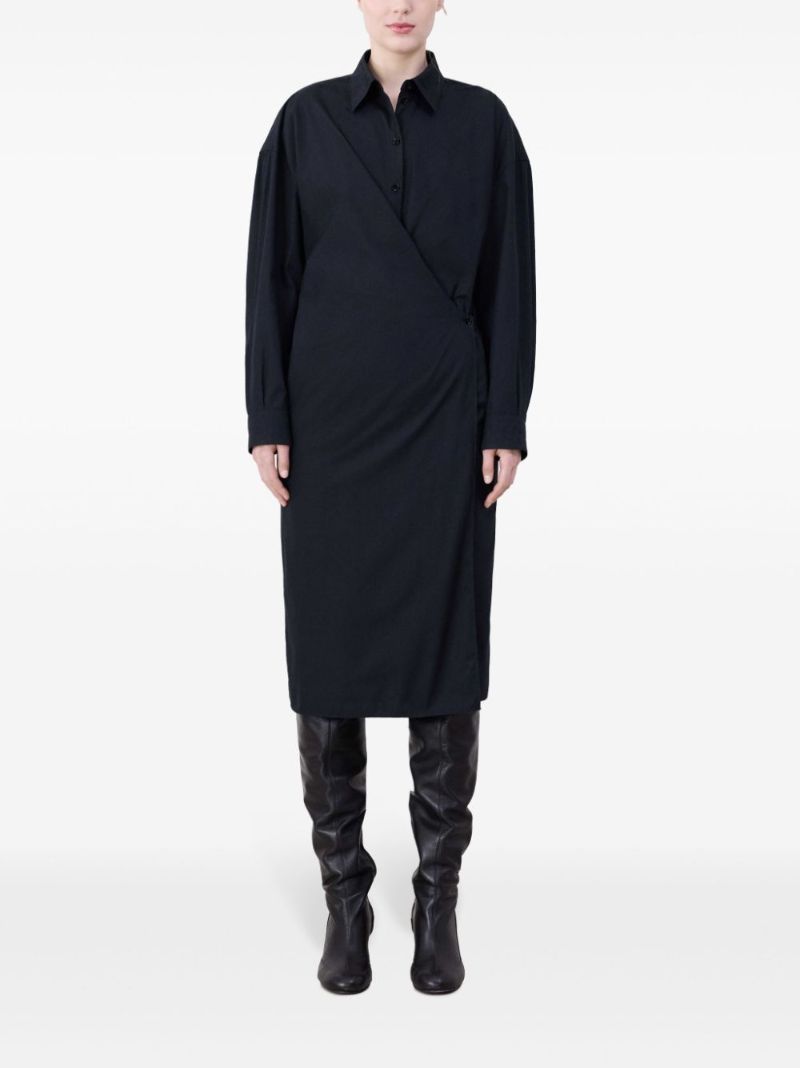 Straight-collar Twisted Dress
