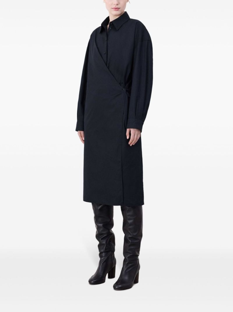 Straight-collar Twisted Dress