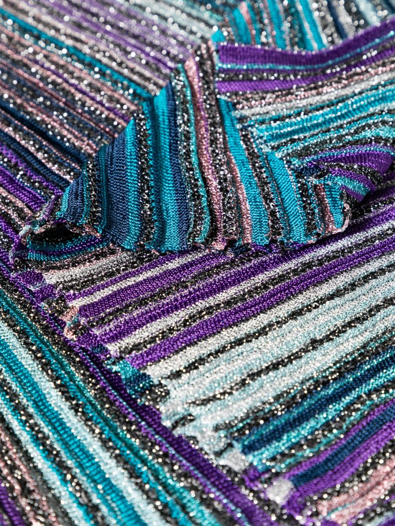 Multicolour Striped Metallic Tank Top