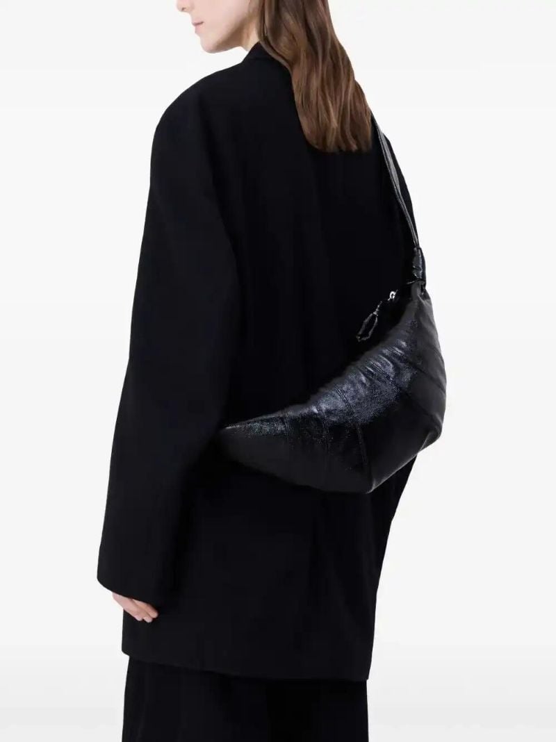 Black Croissant Medium Shoulder Bag