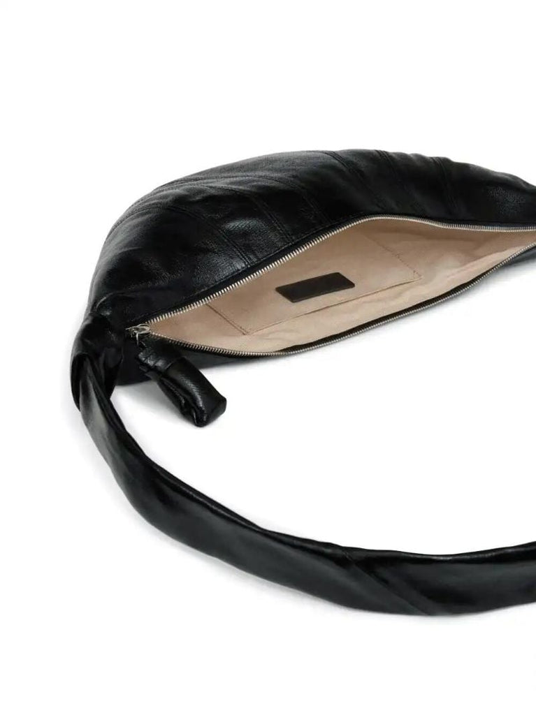 Black Croissant Medium Shoulder Bag