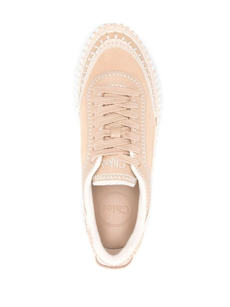 Neutral Nama Suede Low-top Sneakers
