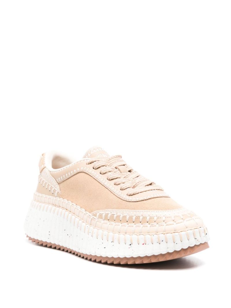 Neutral Nama Suede Low-top Sneakers