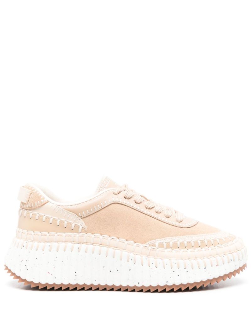 Neutral Nama Suede Low-top Sneakers
