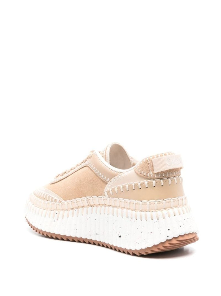 Neutral Nama Suede Low-top Sneakers