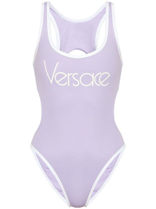 Purple Logo-print Swimsuit