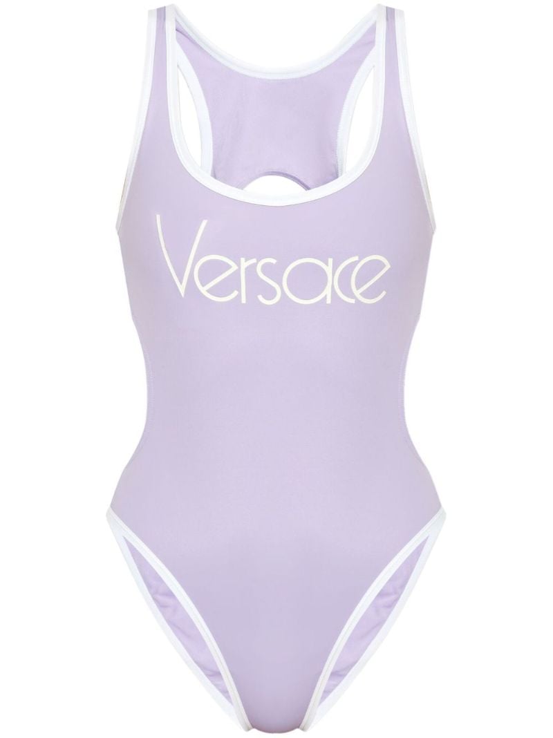 Purple Logo-print Swimsuit