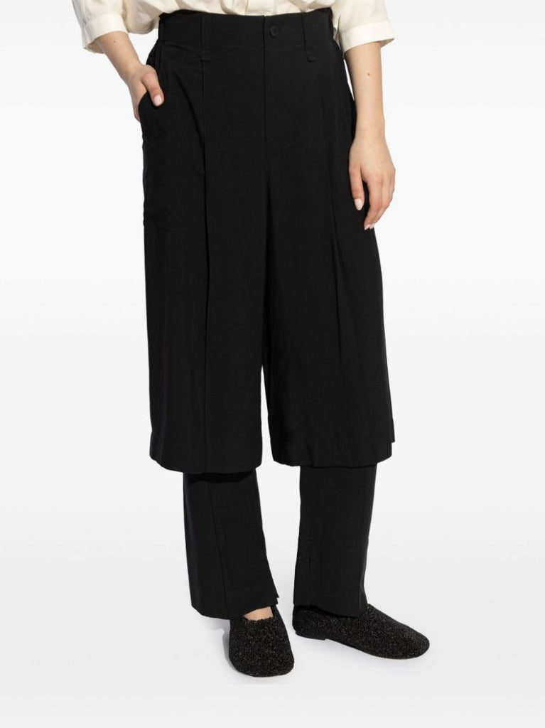 Black Two As One Layered Trousers