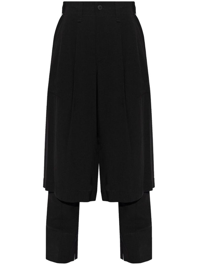 Black Two As One Layered Trousers