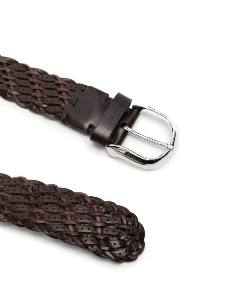 Brown Woven Leather Belt